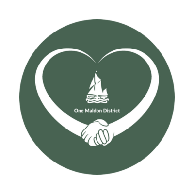 One Maldon Logo with arms in a heart shape