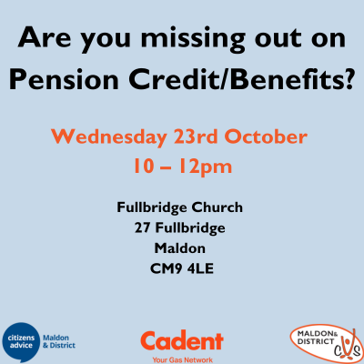 Meet with advisors regarding pension credits and other benefits. Links through to further information