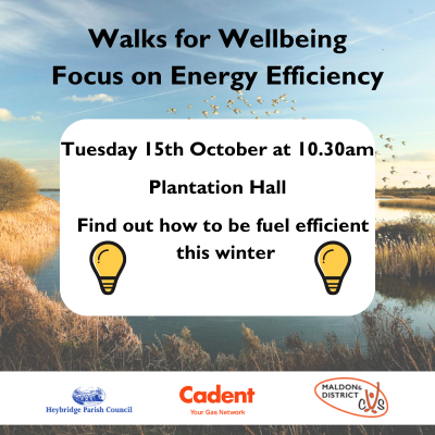 Walk for Wellbeing at Plantation Hall with a focus on energy efficiency. Links to more information
